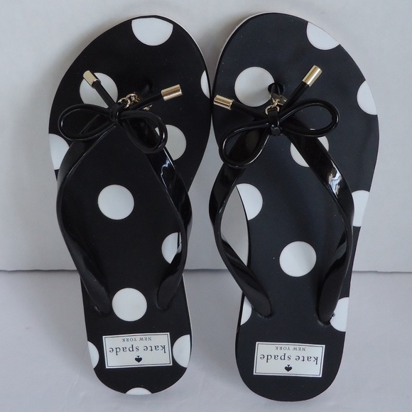 polka dot kate spade flip flops